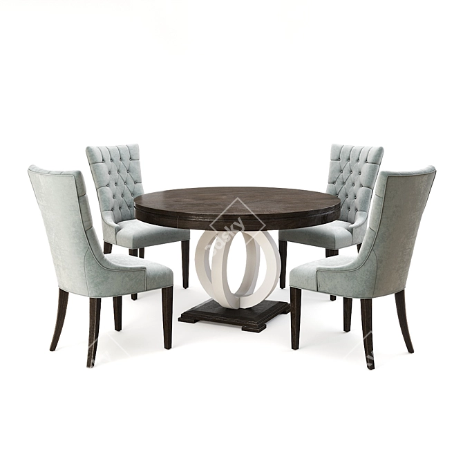 Elegant Olivia Round Table Set 3D model image 1