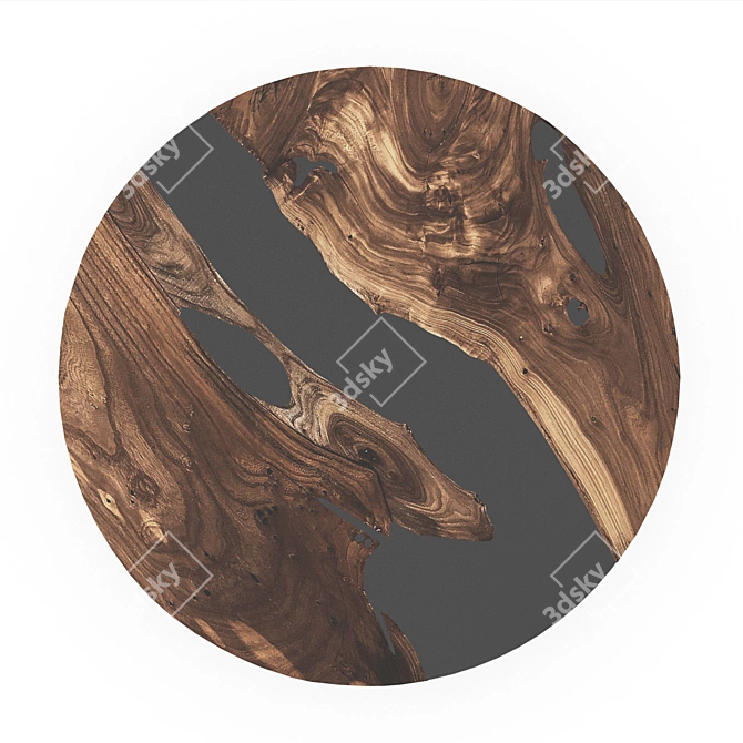 Natural Wood Slab Table 3D model image 2