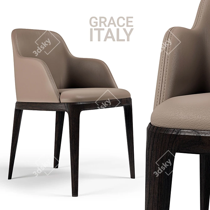Elegant Beige Chair: Poliform Grace 3D model image 1
