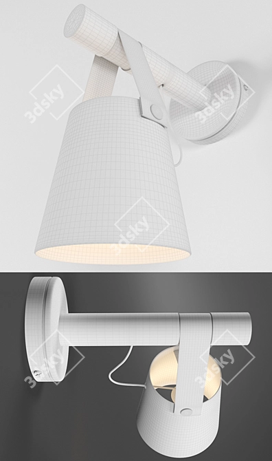 Nordic Wooden Wall Lantern 3D model image 3