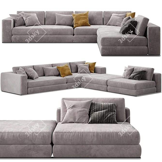 Sleek Minotti Hamilton Sofa 3D model image 1