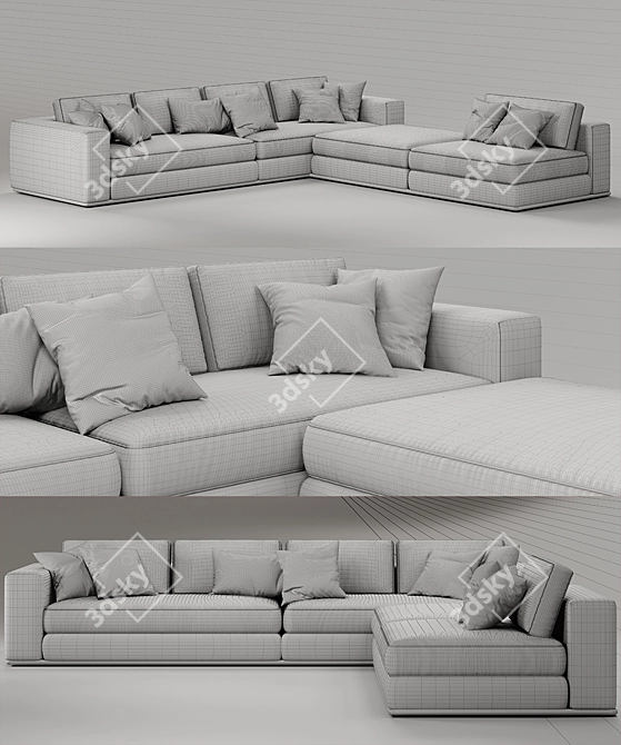 Sleek Minotti Hamilton Sofa 3D model image 3
