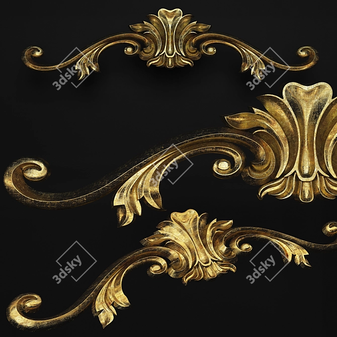 Vintage Gold Decor 3D model image 1