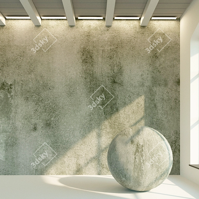 Vintage Concrete Wall Texture 3D model image 1