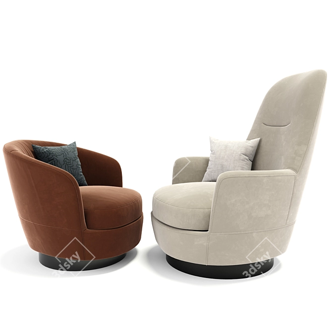 Luxury Minotti Jacques Armchair Set 3D model image 2