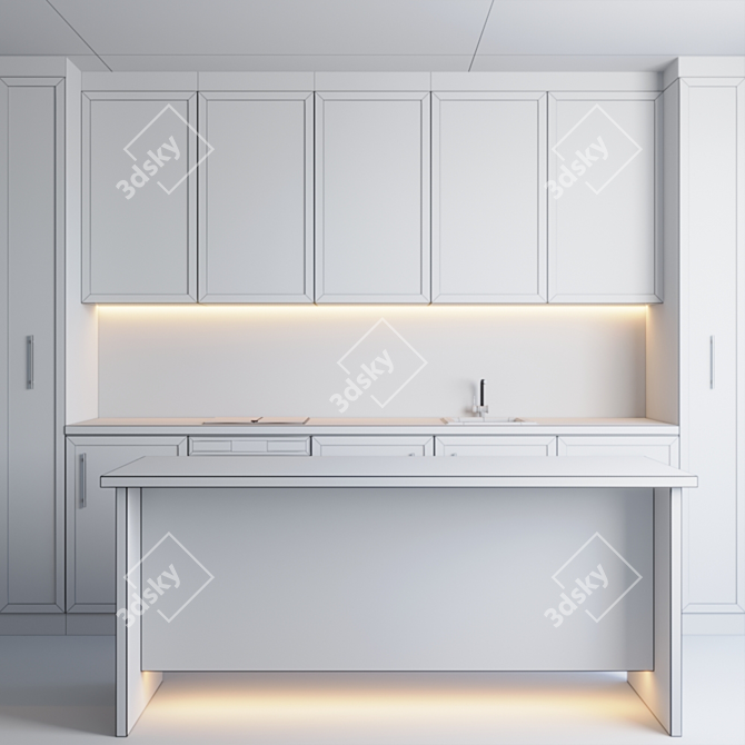 Modern Kitchen Set: V-Ray & Corona Compatible 3D model image 3