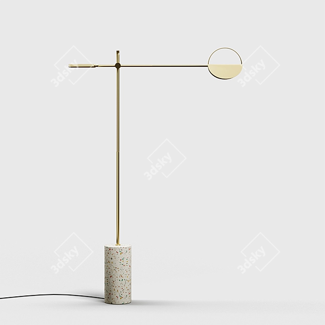 Leaves Floor Lamp: Brass or Black Steel 3D model image 2