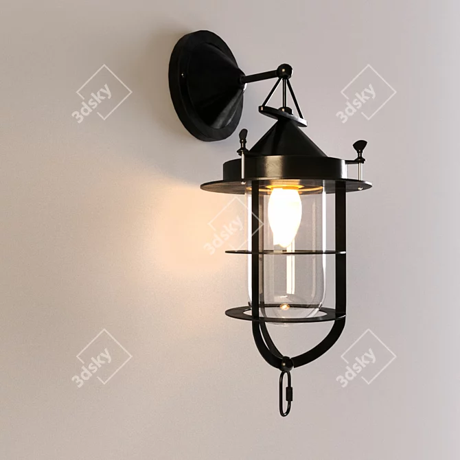 Industrial Glass Sconce: Loft Design 803 3D model image 2