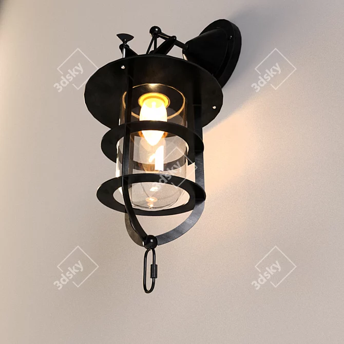 Industrial Glass Sconce: Loft Design 803 3D model image 3