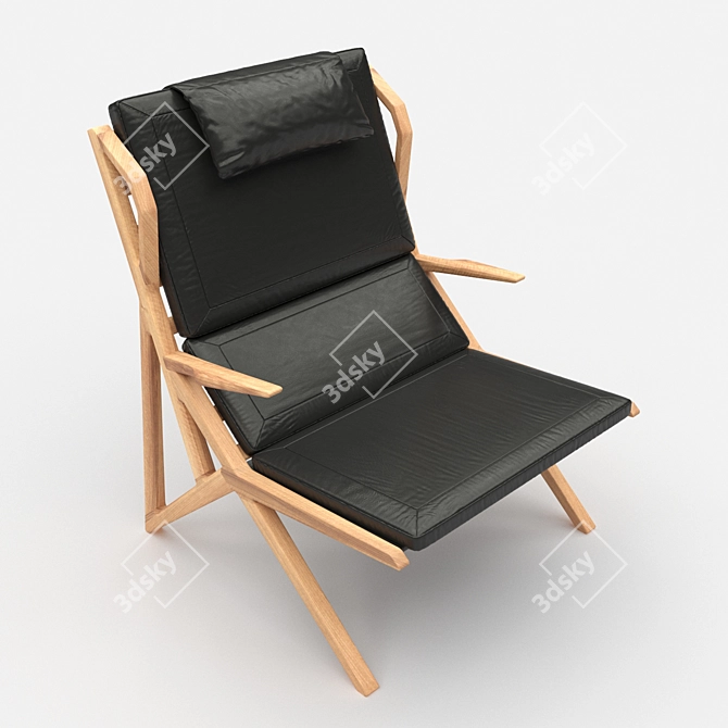 Modern Triangle Armchair 3D model image 1