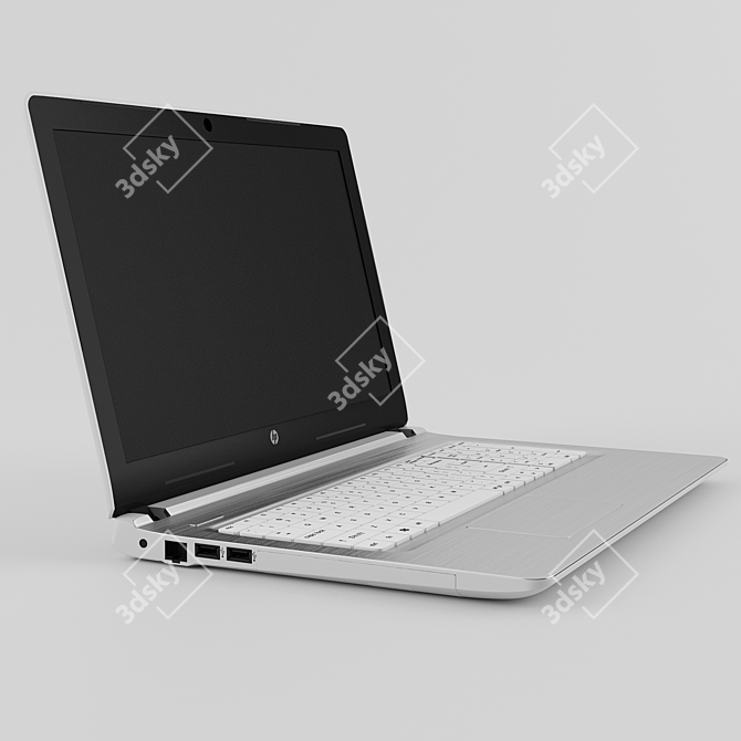 Sleek HP Pavilion 15" Laptop 3D model image 1