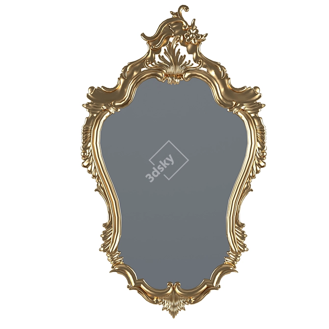 Regal Reflection: Louis XIV Mirror 3D model image 1