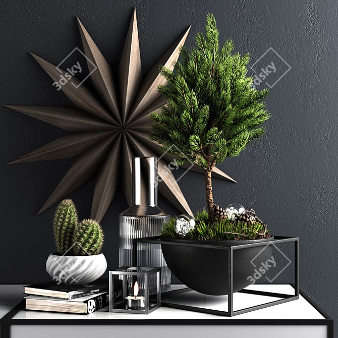 Title: Pine Tree Decor Set 3D model image 1