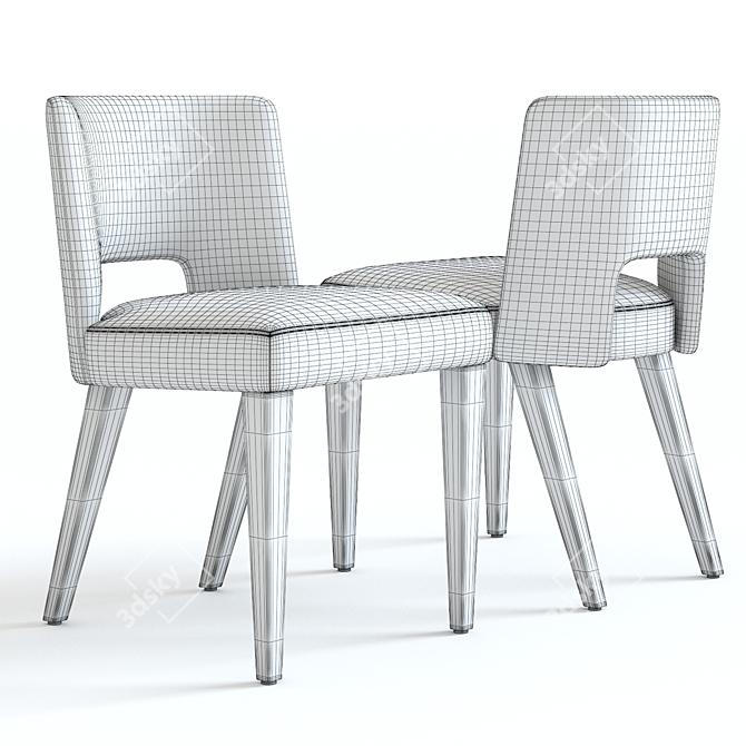 West Elm Ava Dining Chair: High-detailed 3D Model 3D model image 2