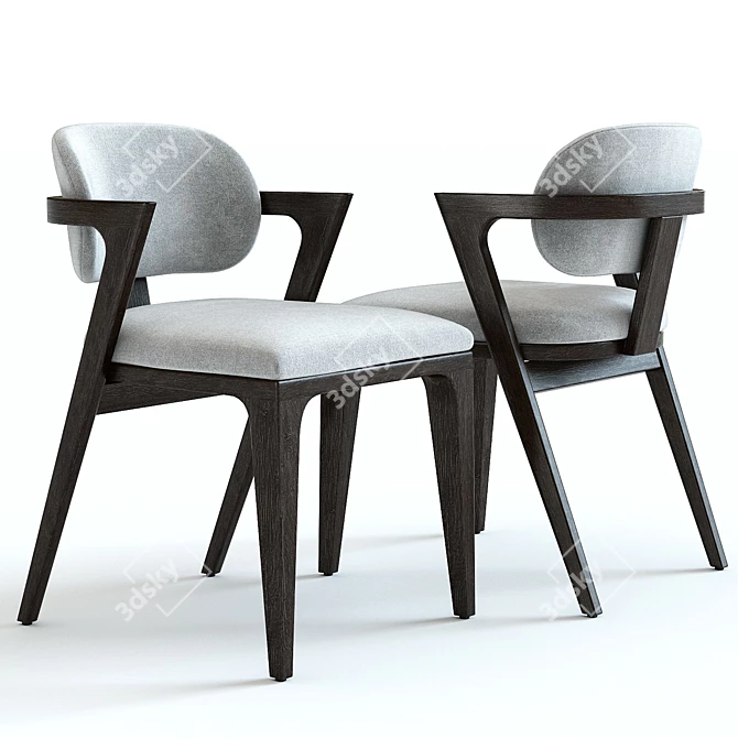 West Elm Adam Court Upholstered Dining Chair 3D model image 1