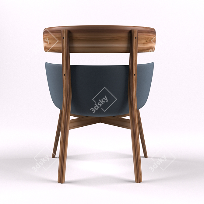 Vintage Wooden Armchair 3D model image 1