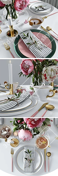 Elegant Table Setting Pieces | H&M HOME 3D model image 2