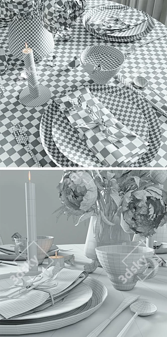 Elegant Table Setting Pieces | H&M HOME 3D model image 3