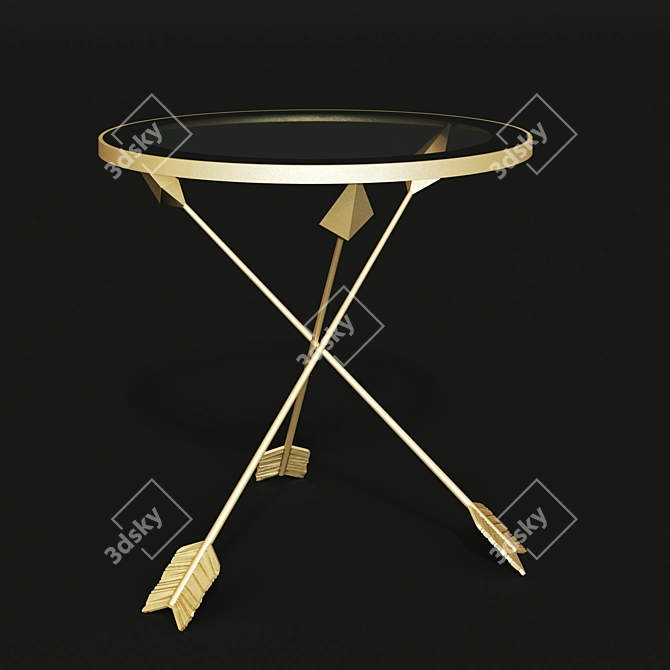 Gilded Iron Glass Coffee Table 3D model image 1