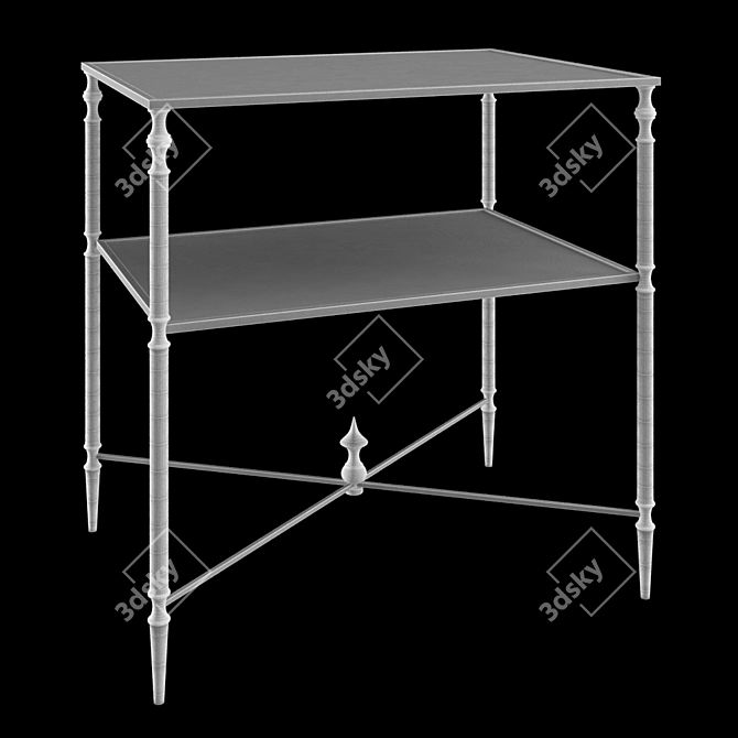 Vintage Gold Iron Side Table 3D model image 2