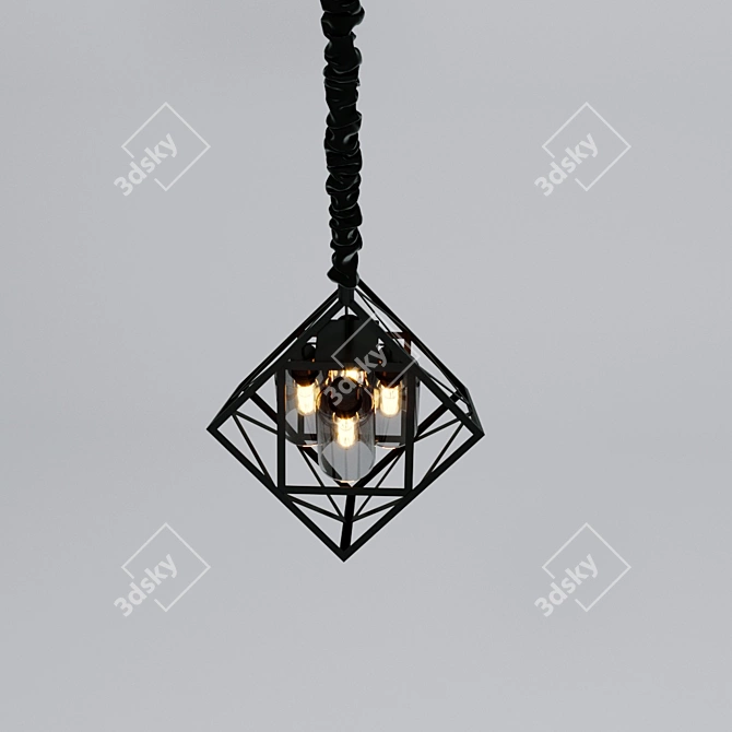 OM Pendant Lamp: Sleek Black Deco Design 3D model image 3