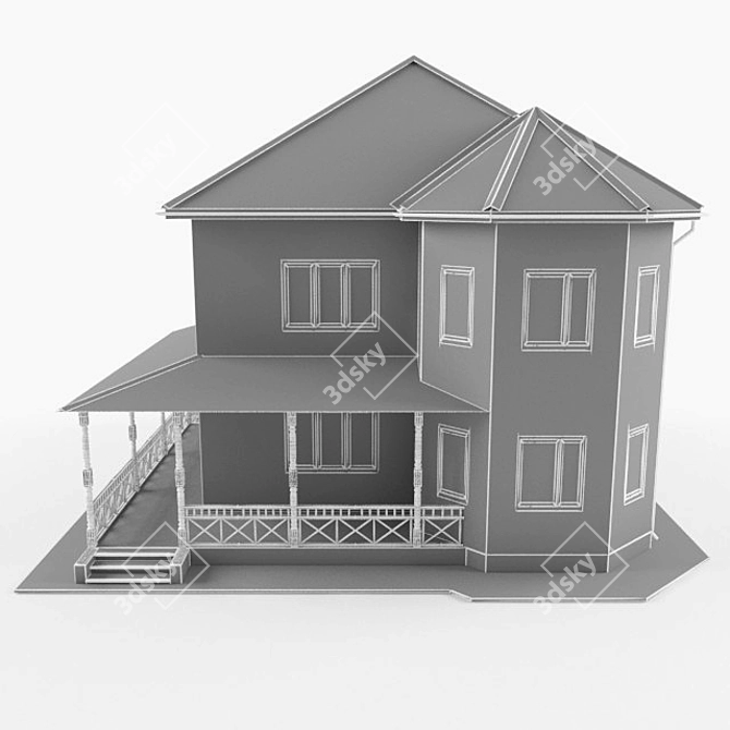 Cozy Brick Cottage with Terrace 3D model image 3