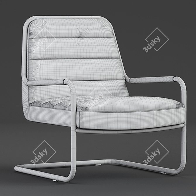 Chestnut Faux Leather Lounge Chair 3D model image 3