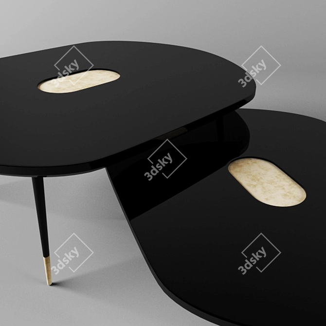 Sleek Black Center Table 3D model image 3