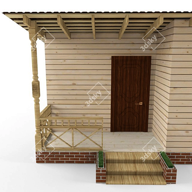 Cozy Terrace Cottage 3D model image 2