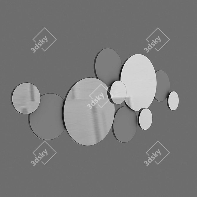 Elegant Reflection Wall Mirror 3D model image 1