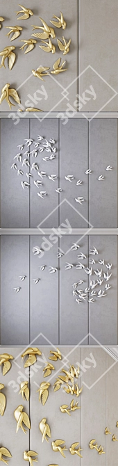 Birdsong Decorative Panels 3D model image 2