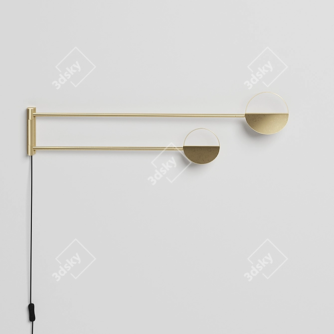 Elegant Leaf Wall Lamp 3D model image 2