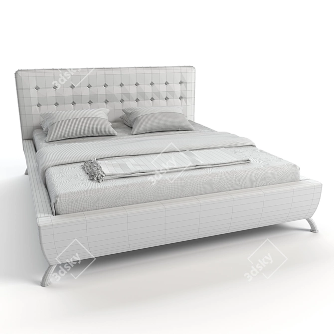 Baxton Elizabeth Bed: Elegant and Timeless Design. 3D model image 3