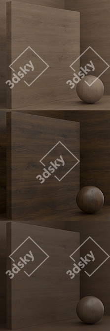 Seamless Oak Wood Box Set 3D model image 3