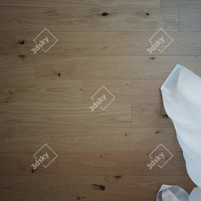 Glossy Alabaster Oak Flooring 3D model image 2