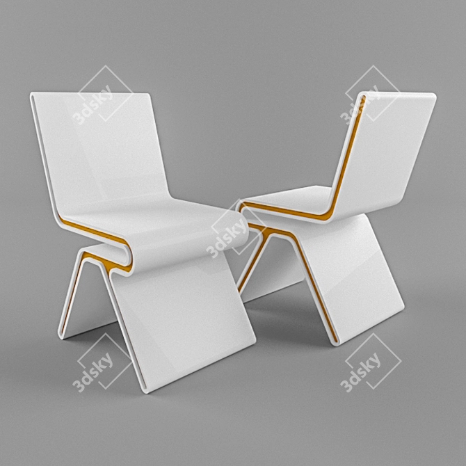 Modern Minimalist Furniture Set 3D model image 2