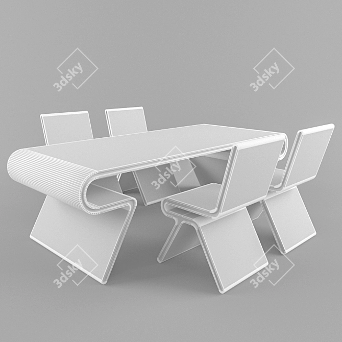 Modern Minimalist Furniture Set 3D model image 3