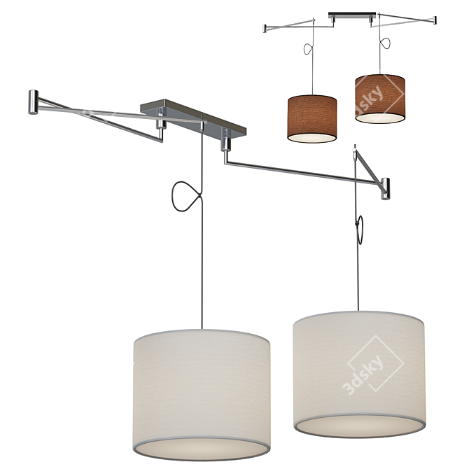 Stylish Newport Pendant Light 3D model image 1