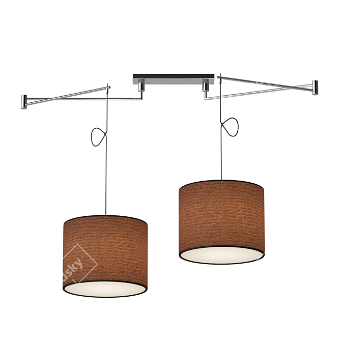 Stylish Newport Pendant Light 3D model image 2