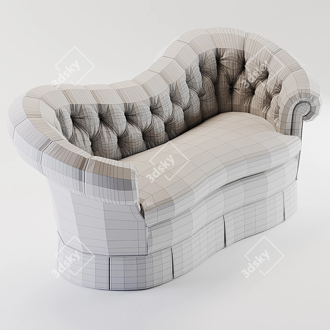 Elegant Victorian Loveseat: Stately Homes 3D model image 3