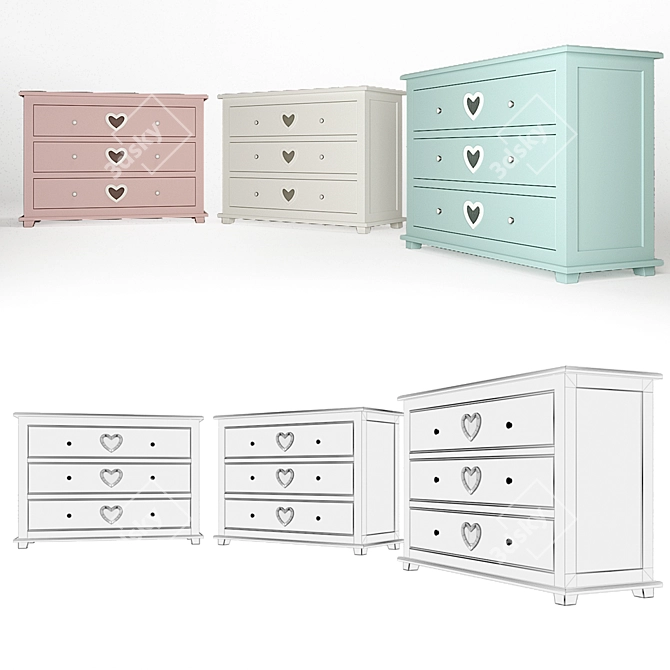 Adelina Kids Dresser - Chic and Functional 3D model image 2