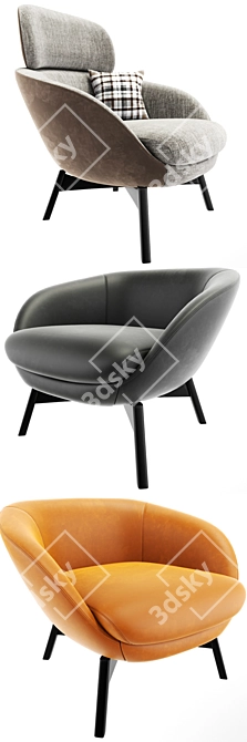 Modern Minotti Russell Armchair Set 3D model image 2