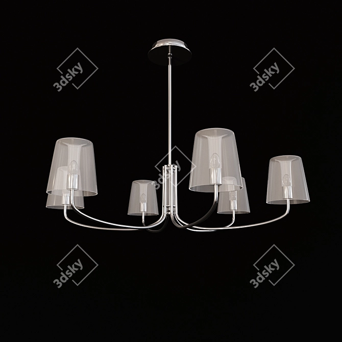 Elegant Chrome Pendant Light 3D model image 2