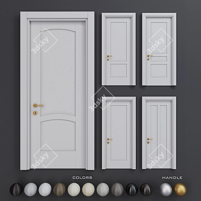 Volhovec Galant - Elegant Classic Door Set 3D model image 1