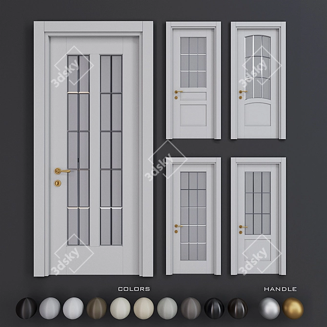 Elegant Galant Door Set 3D model image 1