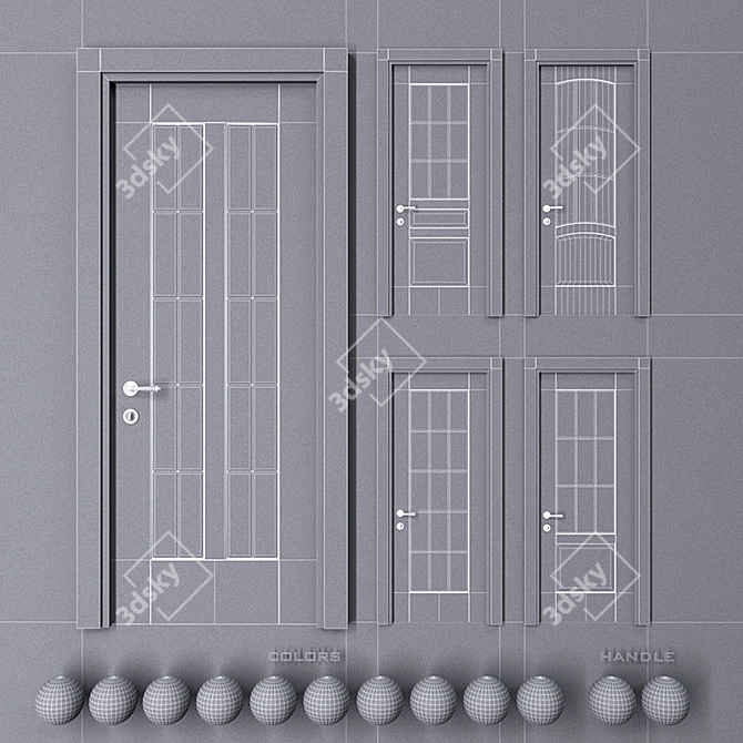 Elegant Galant Door Set 3D model image 3