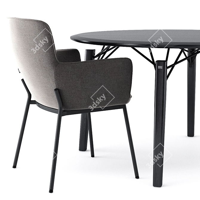 Elegant ROLF BENZ Dining Set 3D model image 5