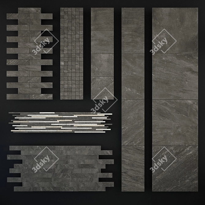 Graphite Climb Tile Set 3D model image 2