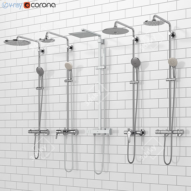 Grohe Euphoria Set 34: Ultimate Shower Experience 3D model image 1