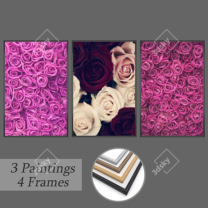 Refined Wall Art Set 3D model image 1